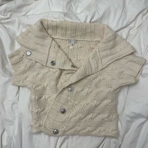 Gap Hand Knit Alpaca Cream Cable Knit Sweater
